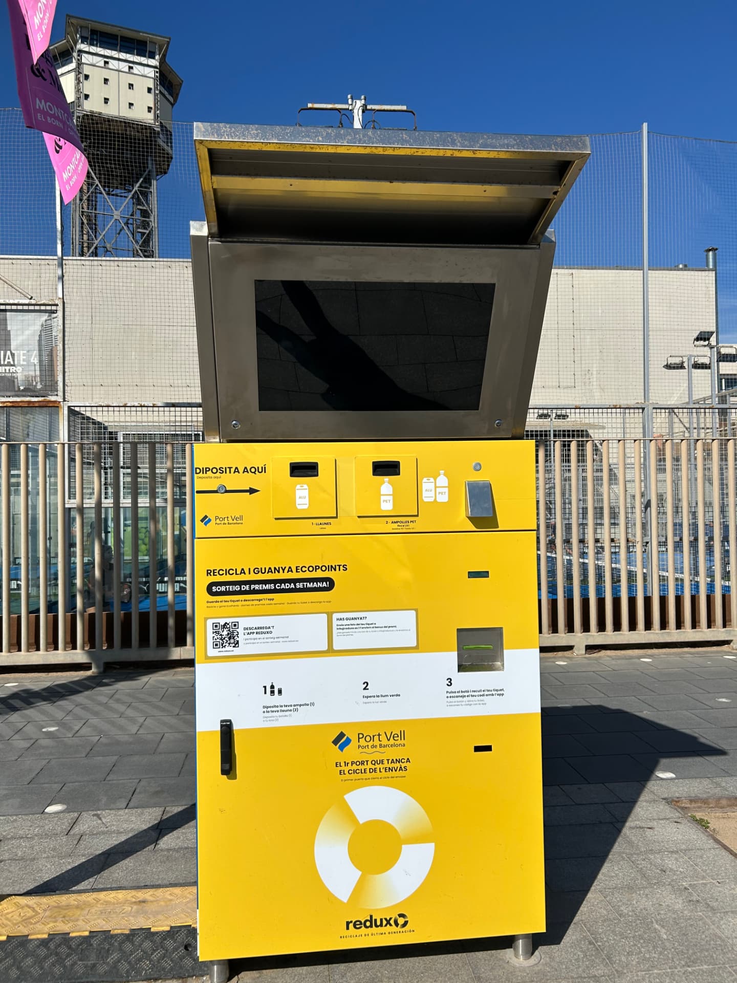 Detail des Recyclingautomaten